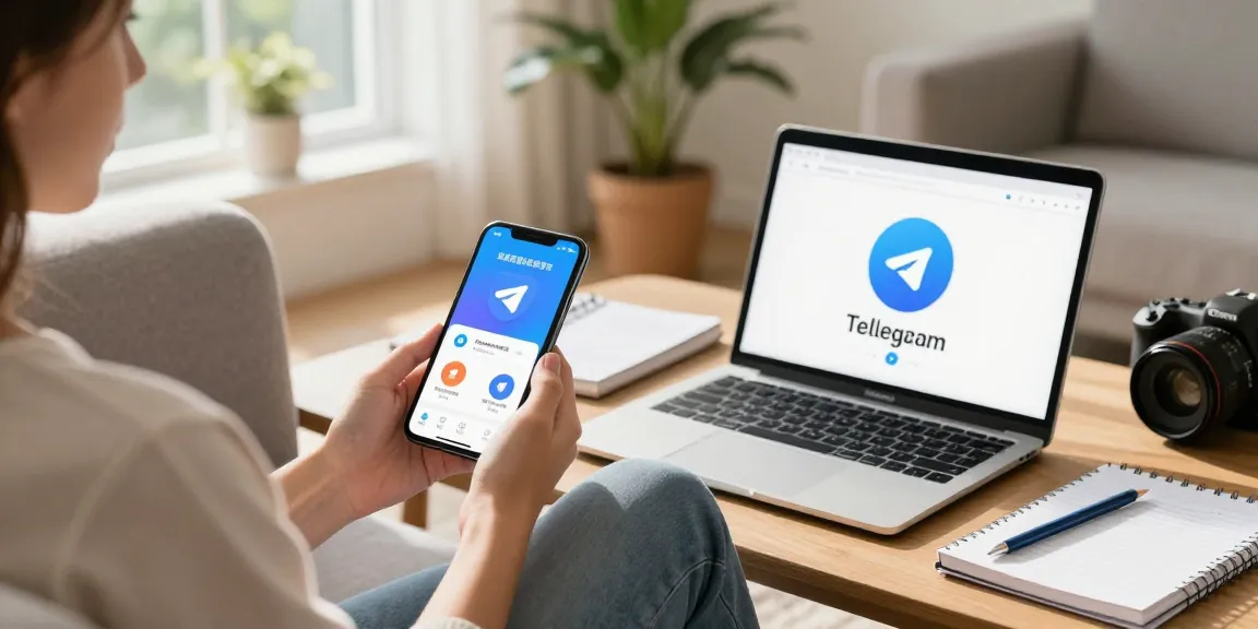 Explore Telegram Chinese Version setup with mobile and desktop interface in a cozy home.